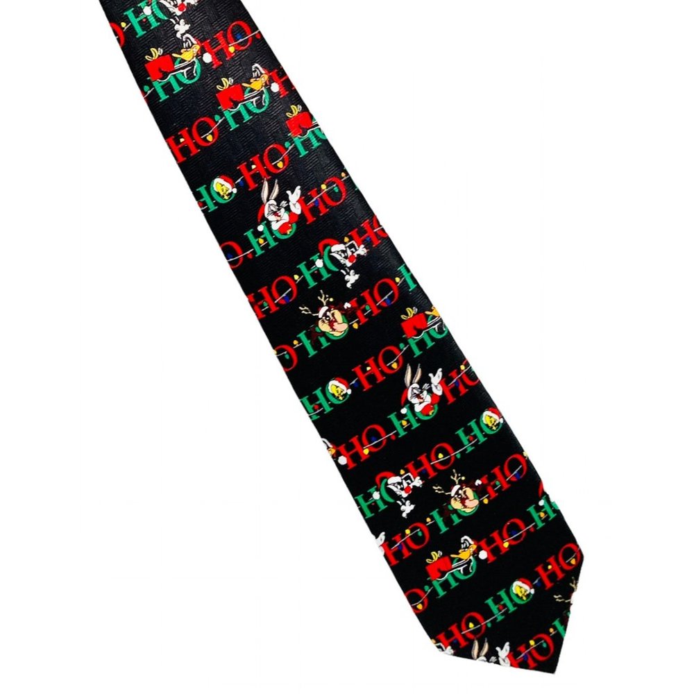 Christmas Looney Tunes Holiday Neck Tie Black Color RN 73469 2001 Warner Bros